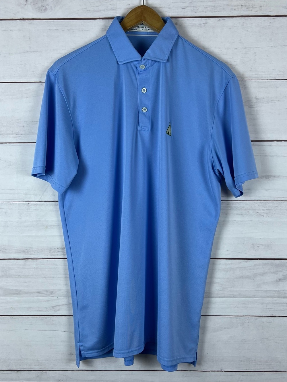 Holderness Bourne Polo Shirt Large Blue Tailored Fit Golf Timuquana Country Club